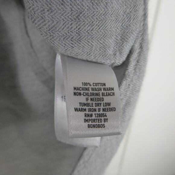 Bonobos Button Up Shirt Mens SZ L Long Tailored Fit dLight Gray Business Casual - Picture 4 of 9